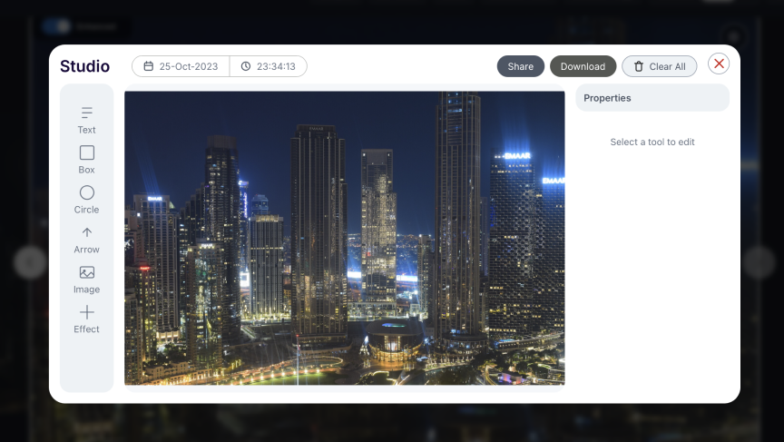 Built-in studio editor