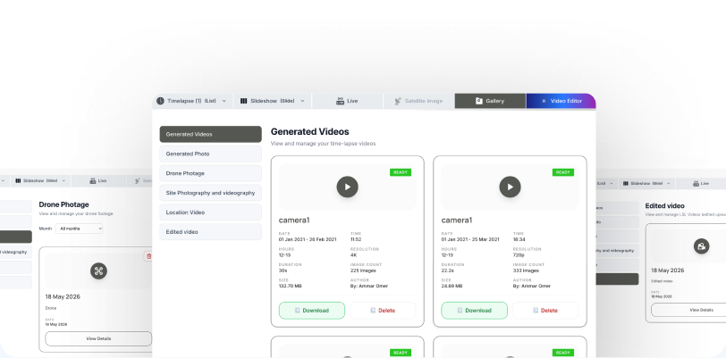 Documentation dashboard screens